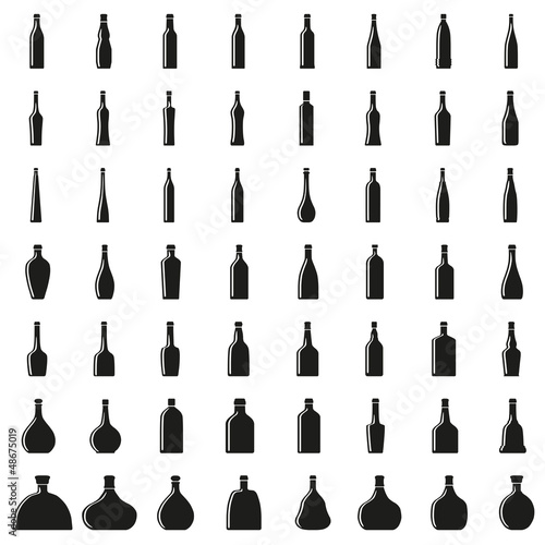 Set of bottles. Vector illustration.
