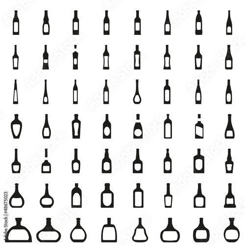Set of bottles. Vector illustration.