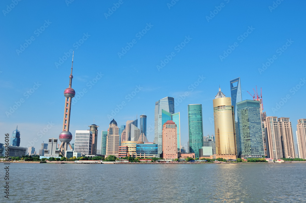 Naklejka premium Shanghai skyline