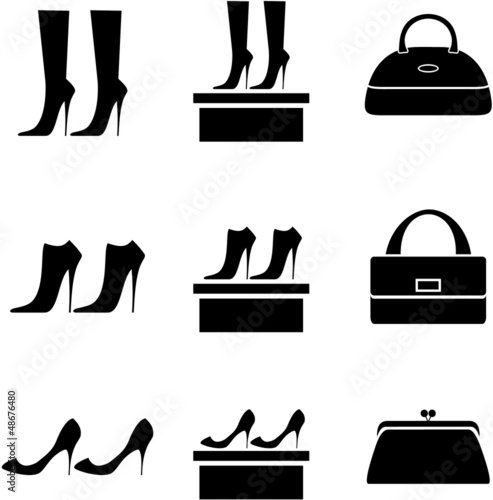 Black icons female bags and shoes