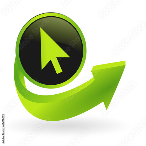 bouton curseur flêche verte