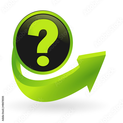 bouton question flêche verte