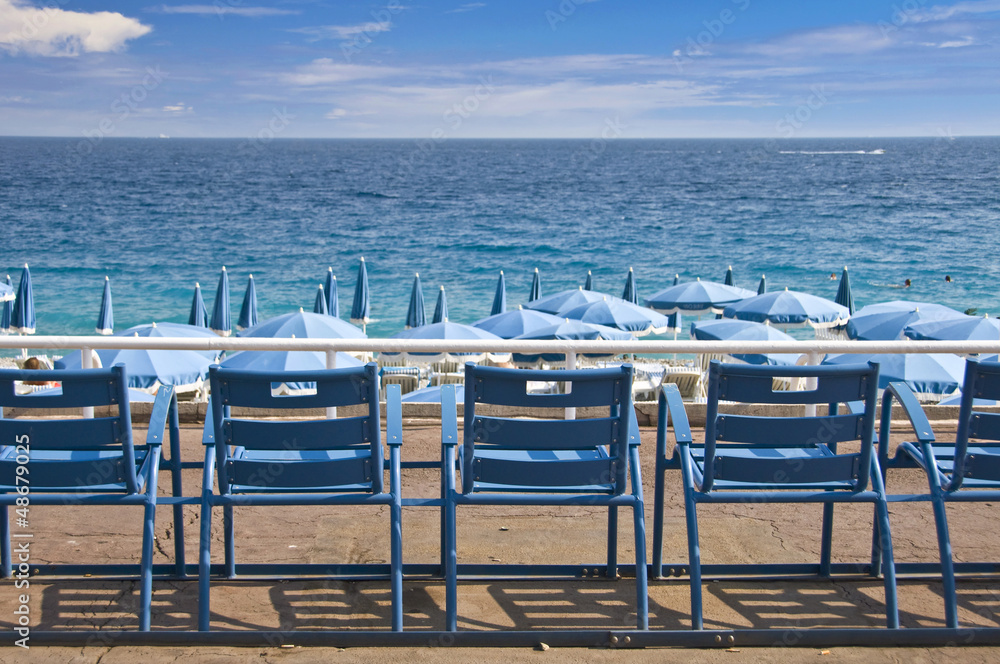 Chaises sur la Promenade des Anglais - Nice, France