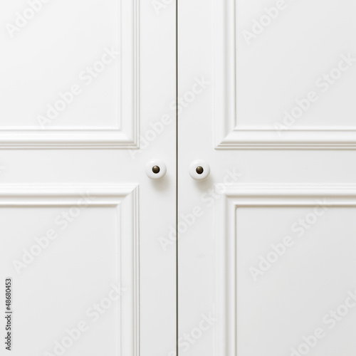 Plain white wooden doors