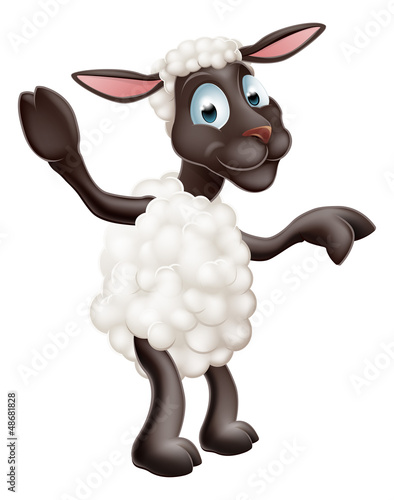 Sheep waving and pointing