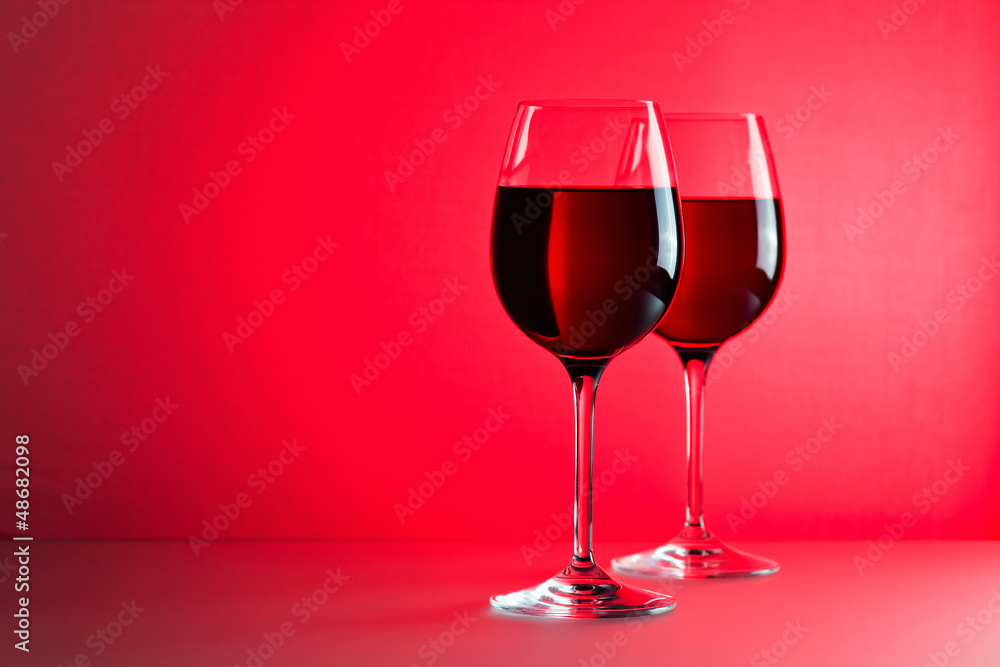 glasses with red wine glasses with red wine
