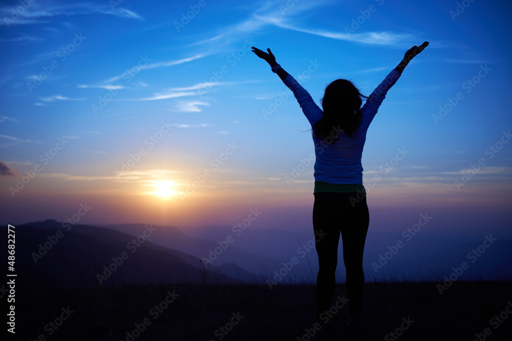 Silhouette of young woman Silhouette of young woman