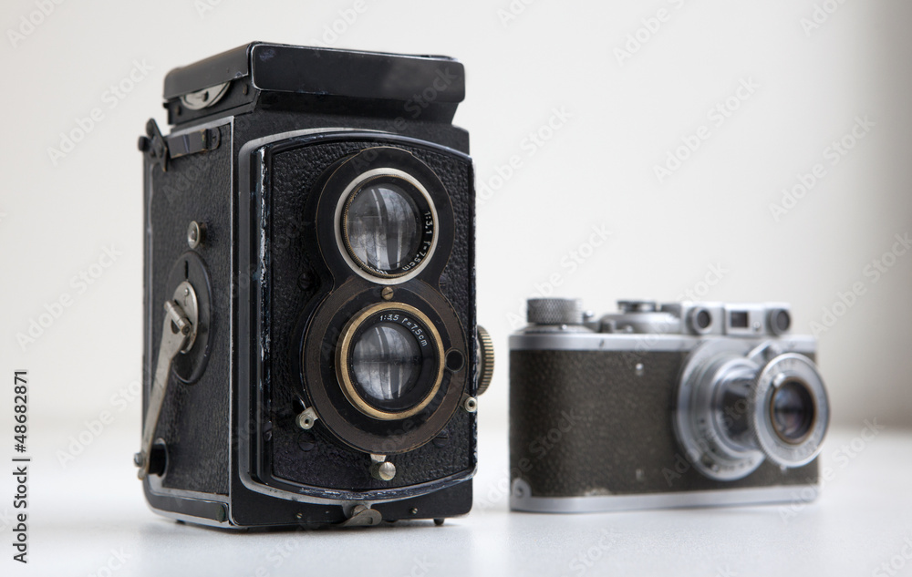 Old photo cameras