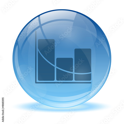 3D glass sphere home icon