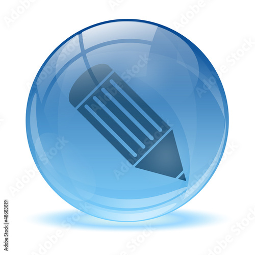3D glass sphere pen icon