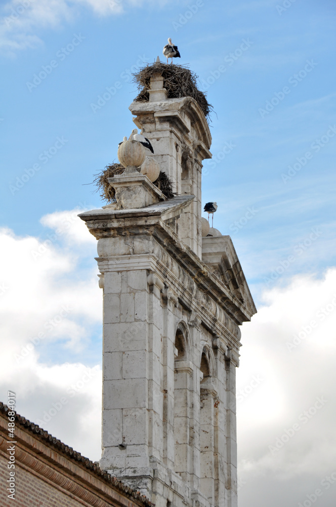 Bell tower of the chapel of San Ildefonso College. Alcala