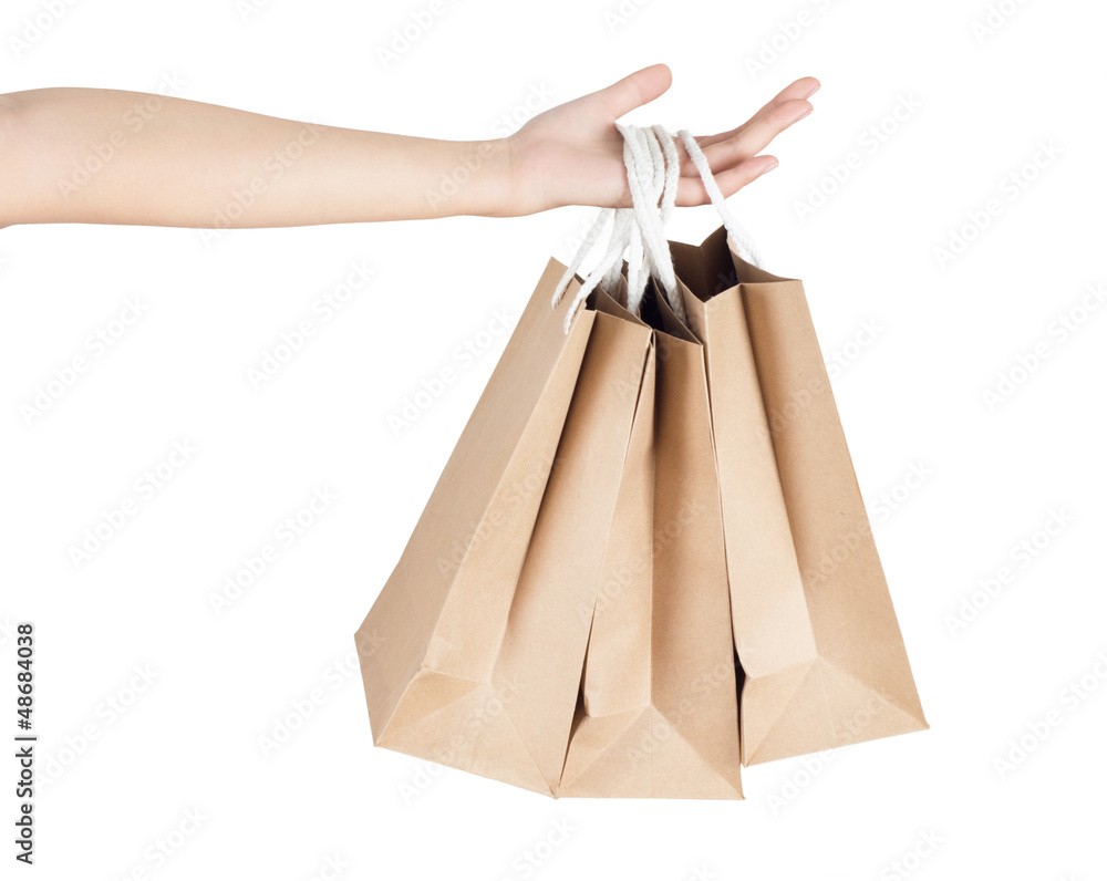 Hand and shopping bags