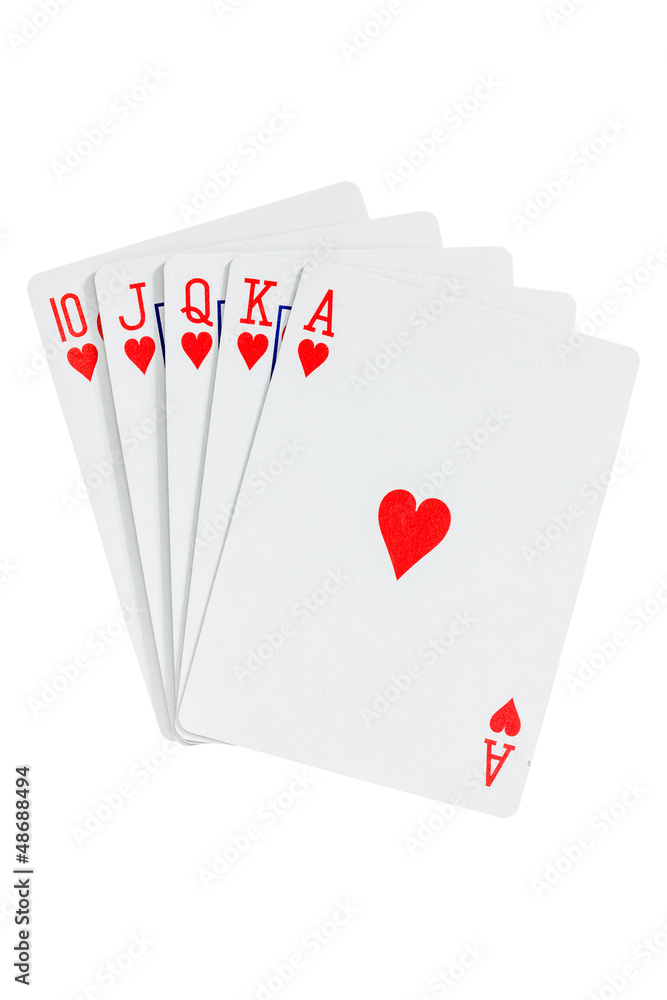 Fototapeta premium Royal straight flush playing cards