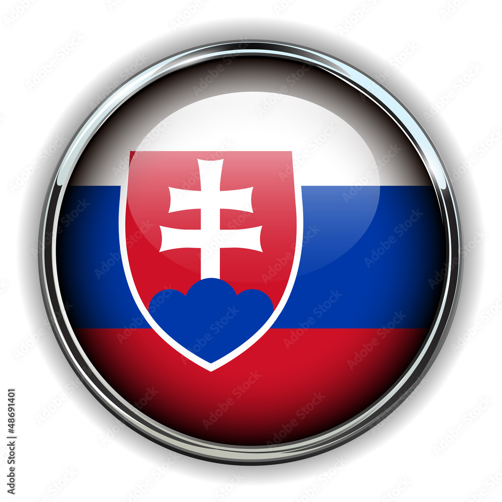 Obraz premium Slovakia flag button