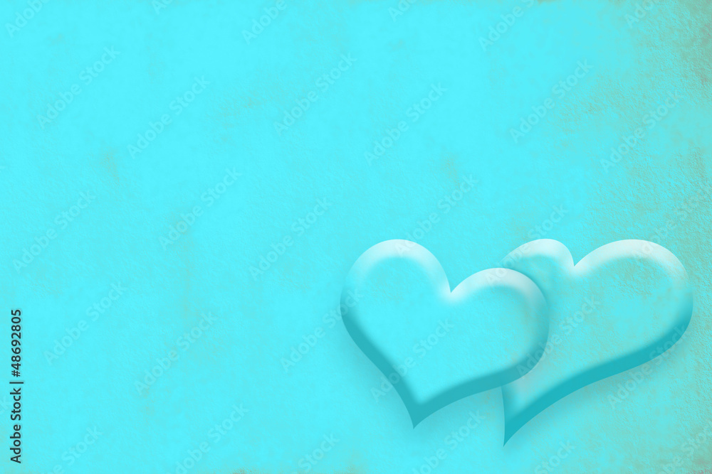 blue hearts invitation card