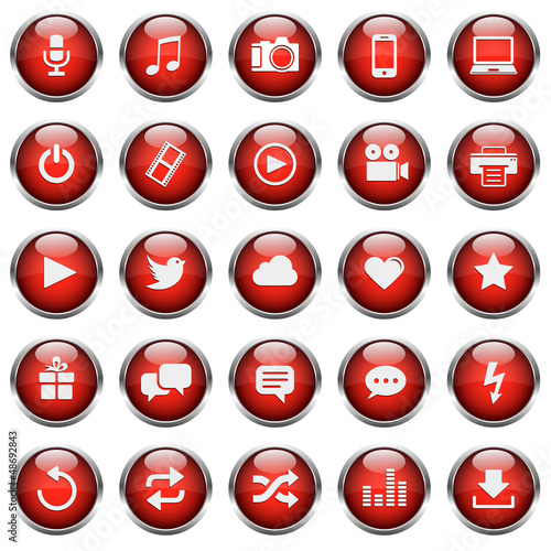 25 Basic Vektor Icons // Homepage Buttons - Red (02)