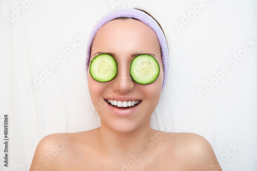 Young woman enjoying in spa