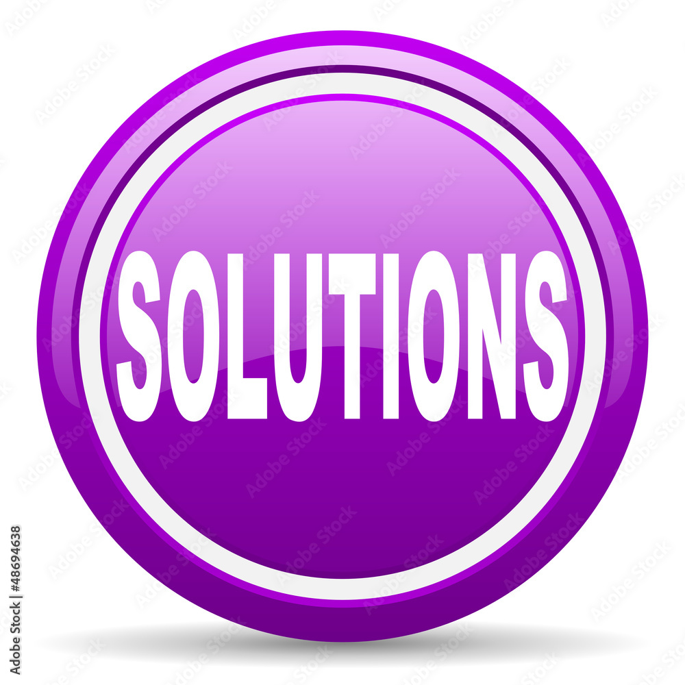 solutions violet glossy icon on white background solutions violet glossy icon on white background
