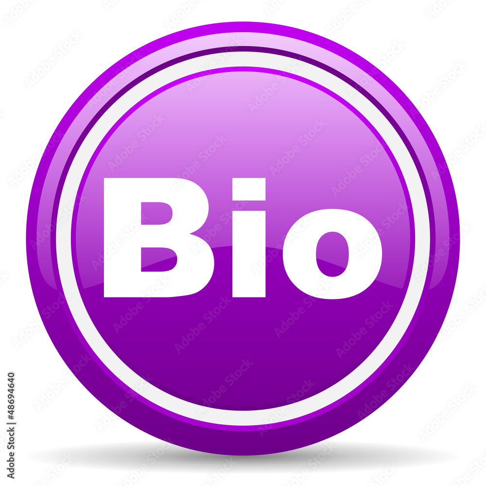 bio violet glossy icon on white background bio violet glossy icon on white background