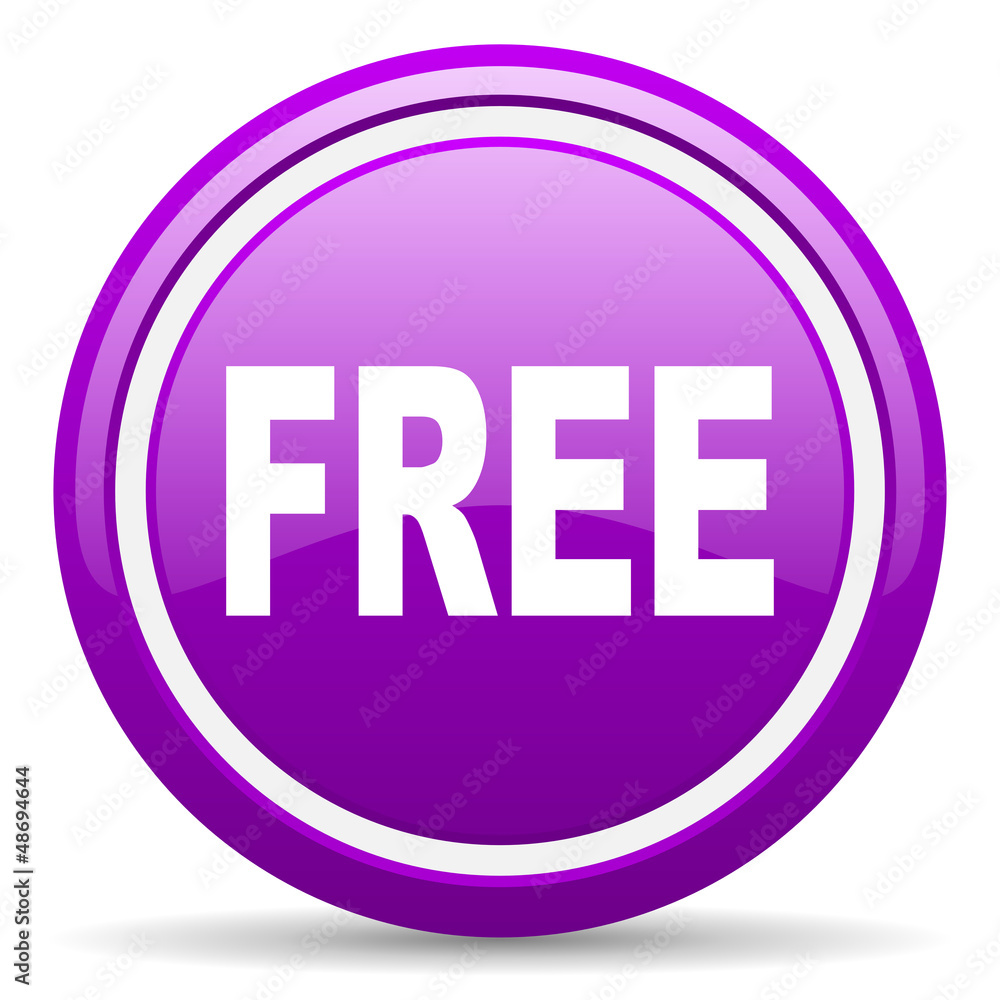 free violet glossy icon on white background free violet glossy icon on white background