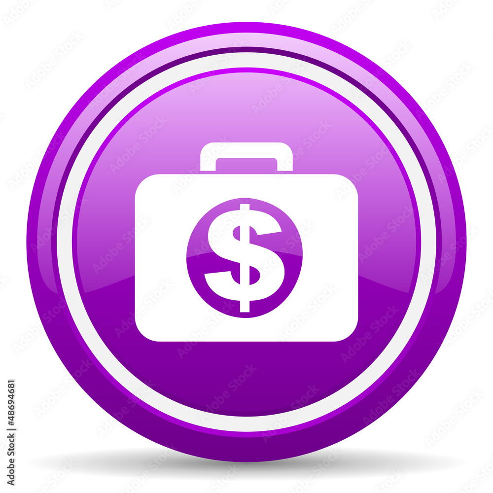 financial violet glossy icon on white background financial violet glossy icon on white background