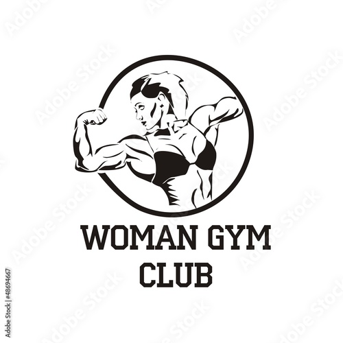 Woman bodybuilding logo