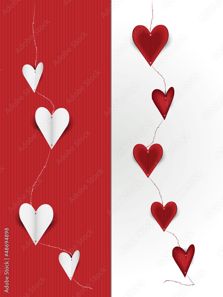 Red and white hearts