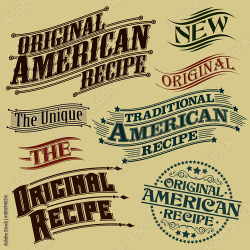 Retro Original Recipe Calligraphic Designs