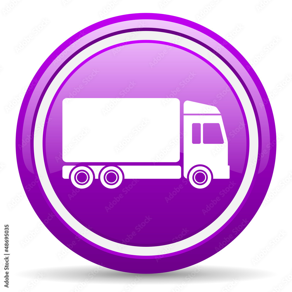 delivery violet glossy icon on white background delivery violet glossy icon on white background
