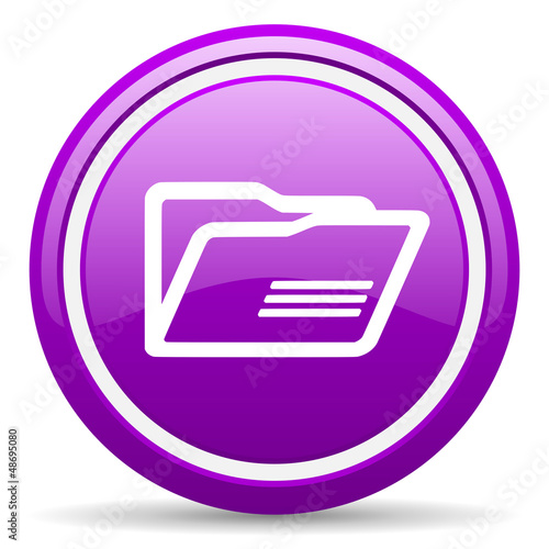 folder violet glossy icon on white background