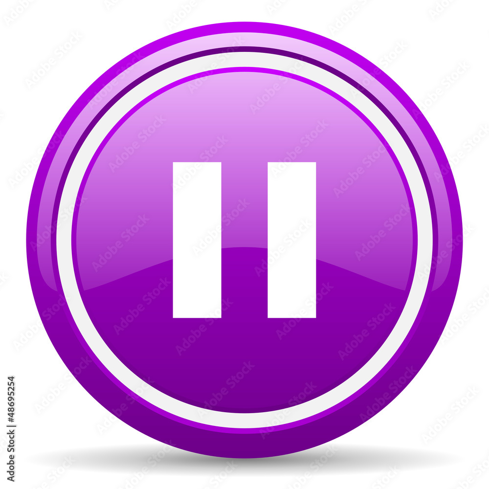 pause violet glossy icon on white background pause violet glossy icon on white background