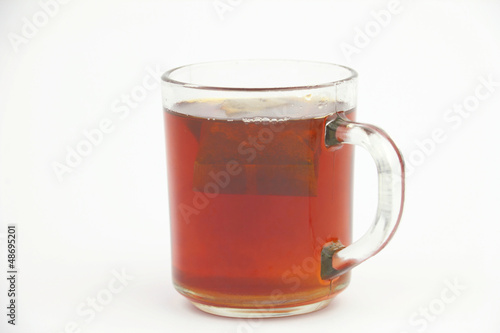 Cup of tea on the white background