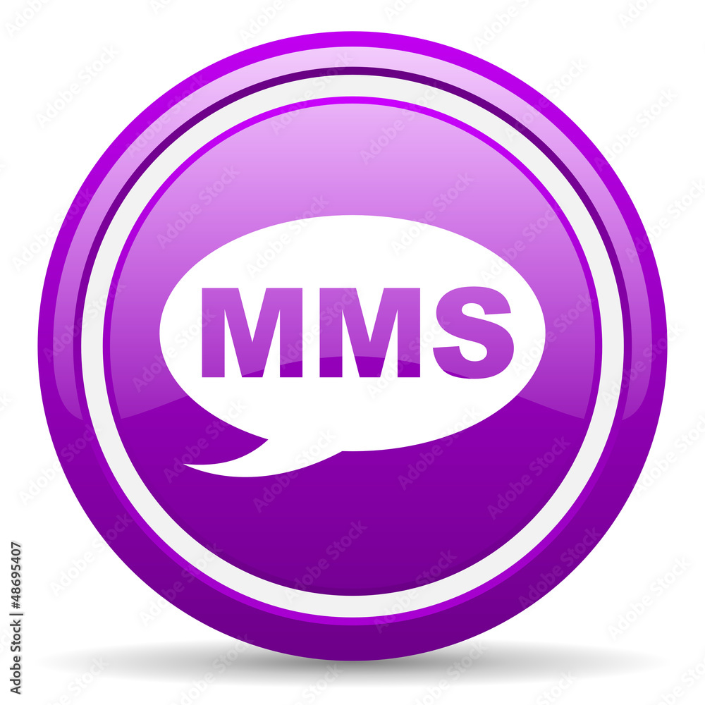 mms violet glossy icon on white background mms violet glossy icon on white background