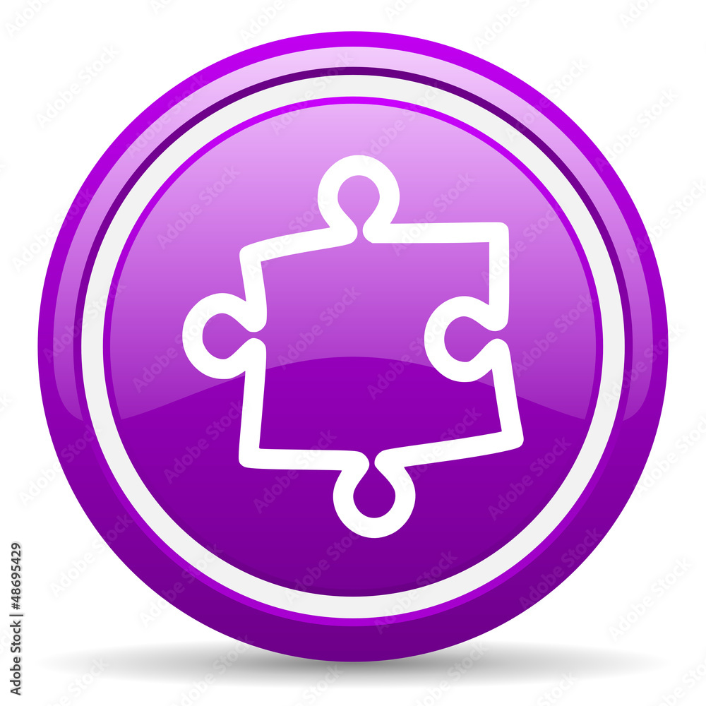 puzzle violet glossy icon on white background puzzle violet glossy icon on white background