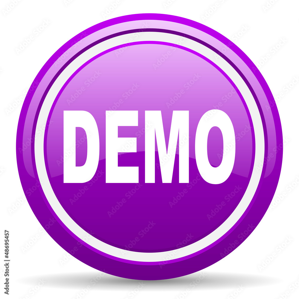 demo violet glossy icon on white background demo violet glossy icon on white background