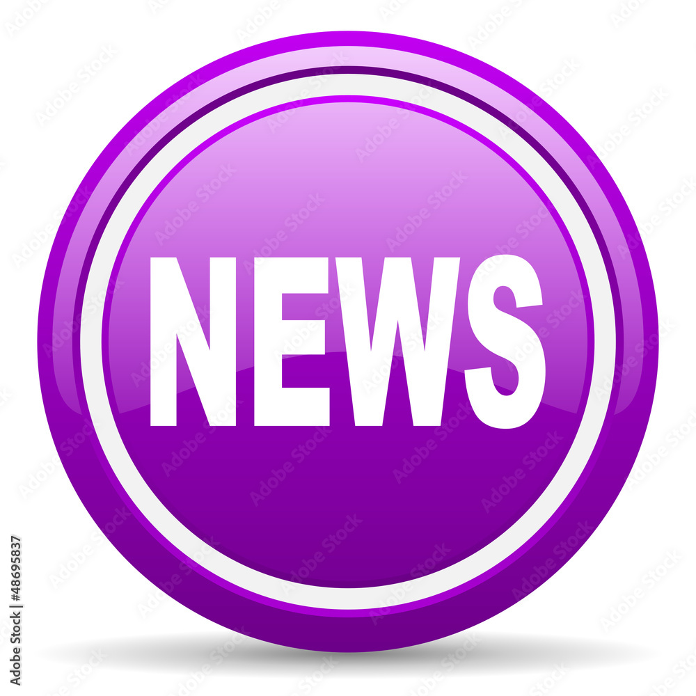news violet glossy icon on white background news violet glossy icon on white background
