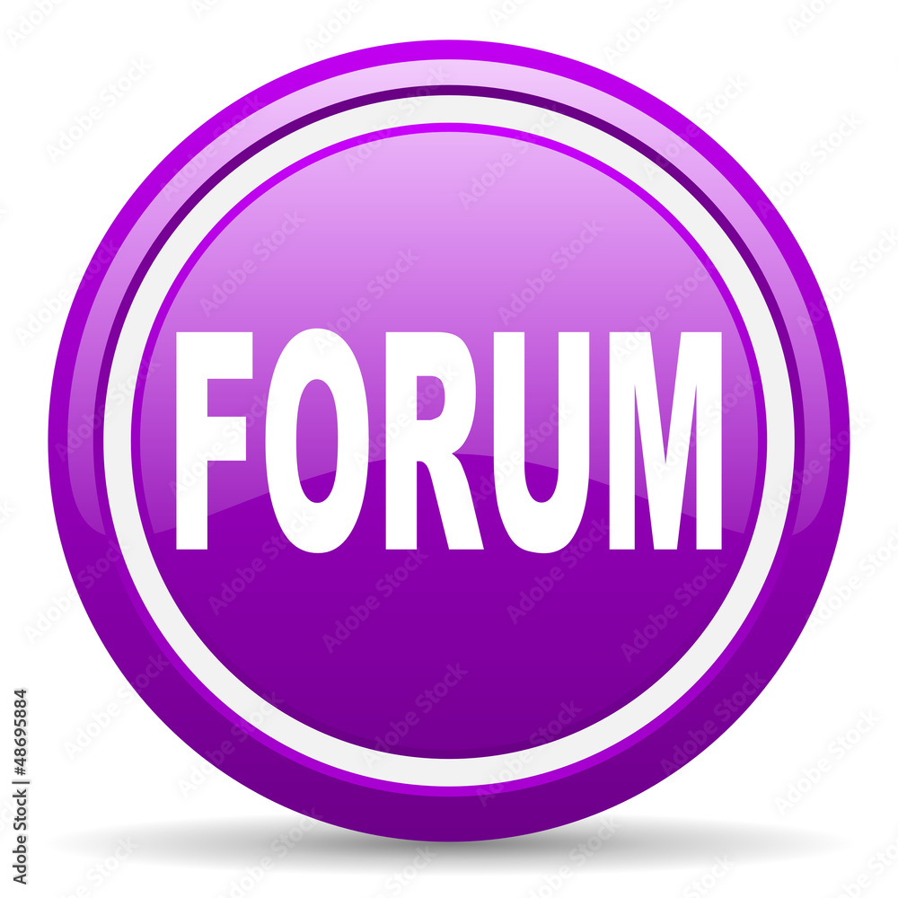 forum violet glossy icon on white background forum violet glossy icon on white background