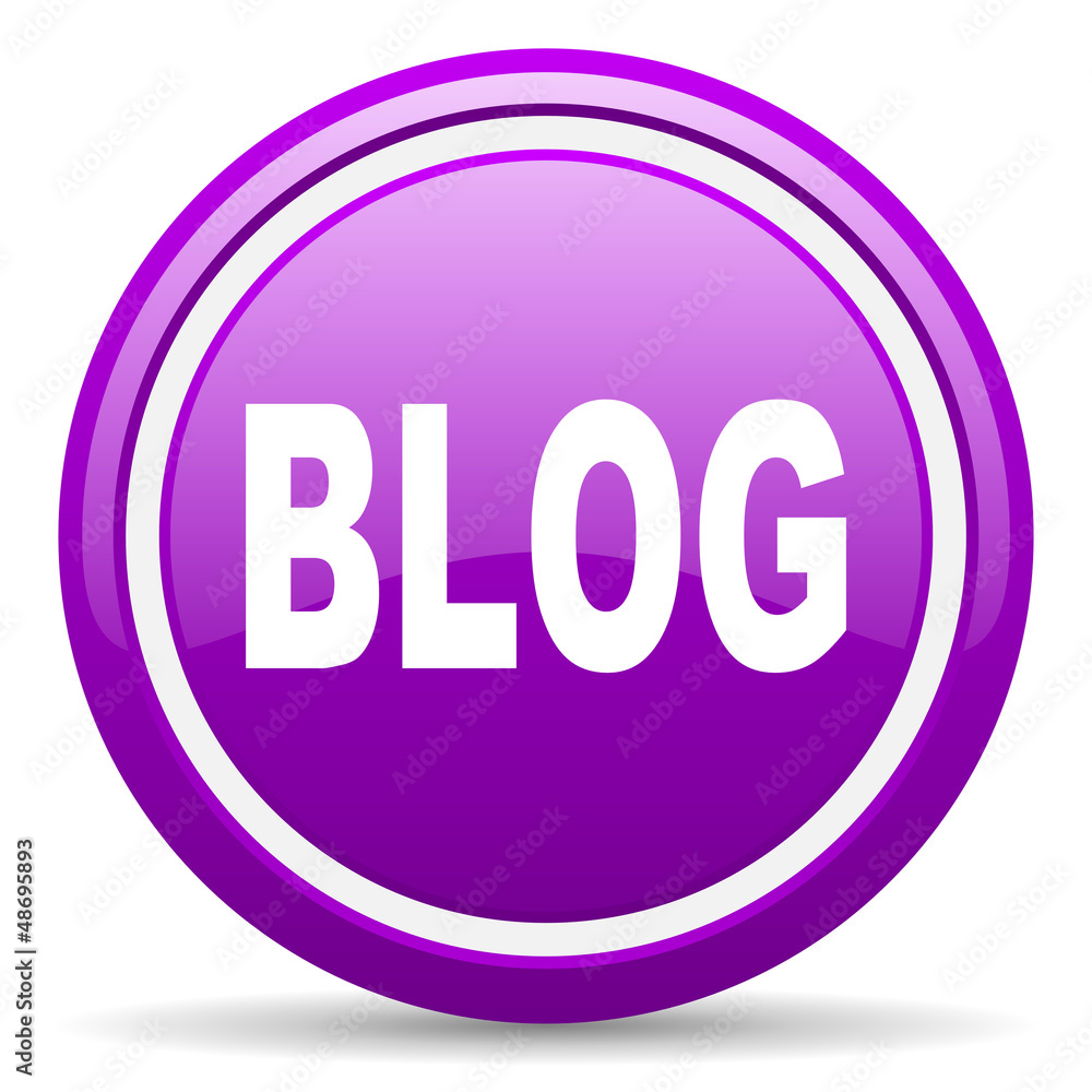 blog violet glossy icon on white background blog violet glossy icon on white background