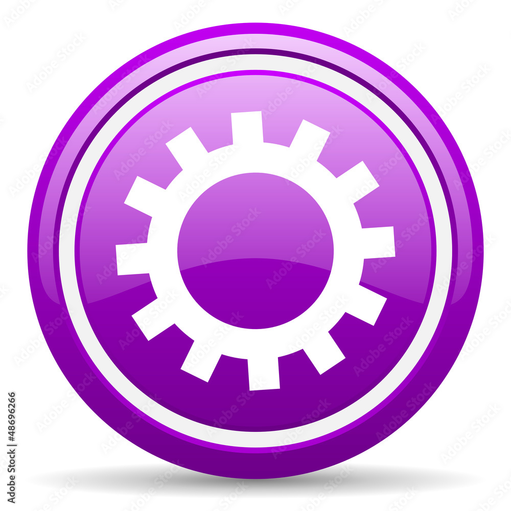 gears violet glossy icon on white background gears violet glossy icon on white background
