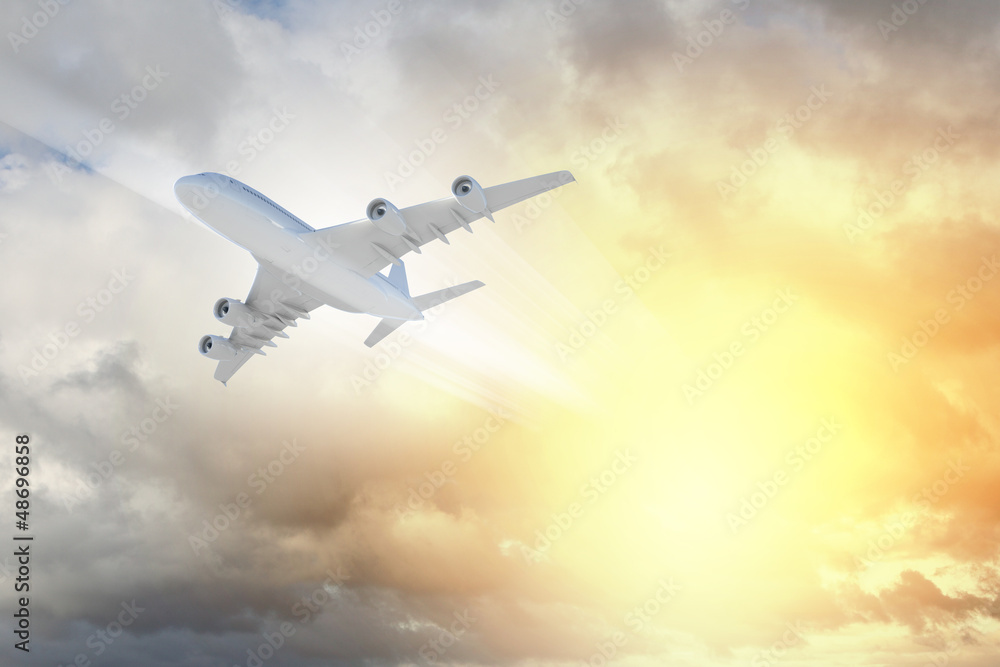 Image of airplane in sky Image of airplane in sky