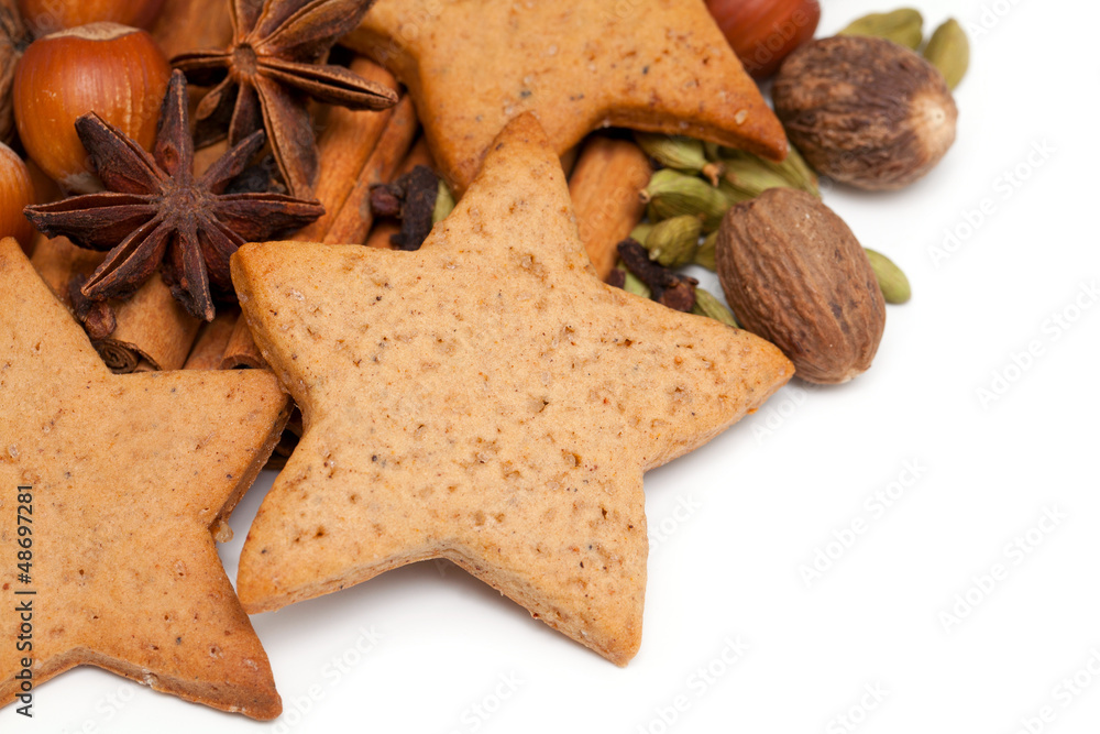 gingerbread cookies with cinnamon, anise and nuts gingerbread cookies with cinnamon, anise and nuts