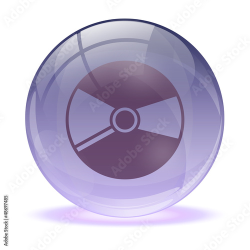 3D glass sphere and music cd icon