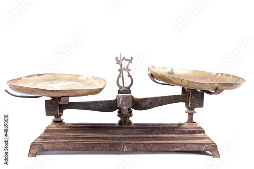 Old weighing scale isolated