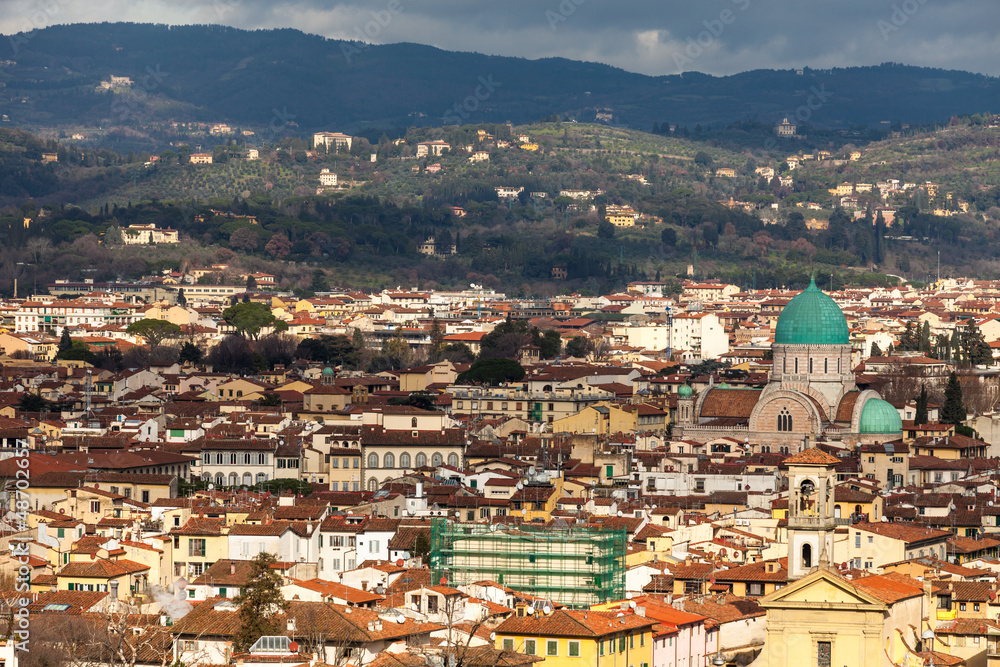 View Of Florence With Synagogue