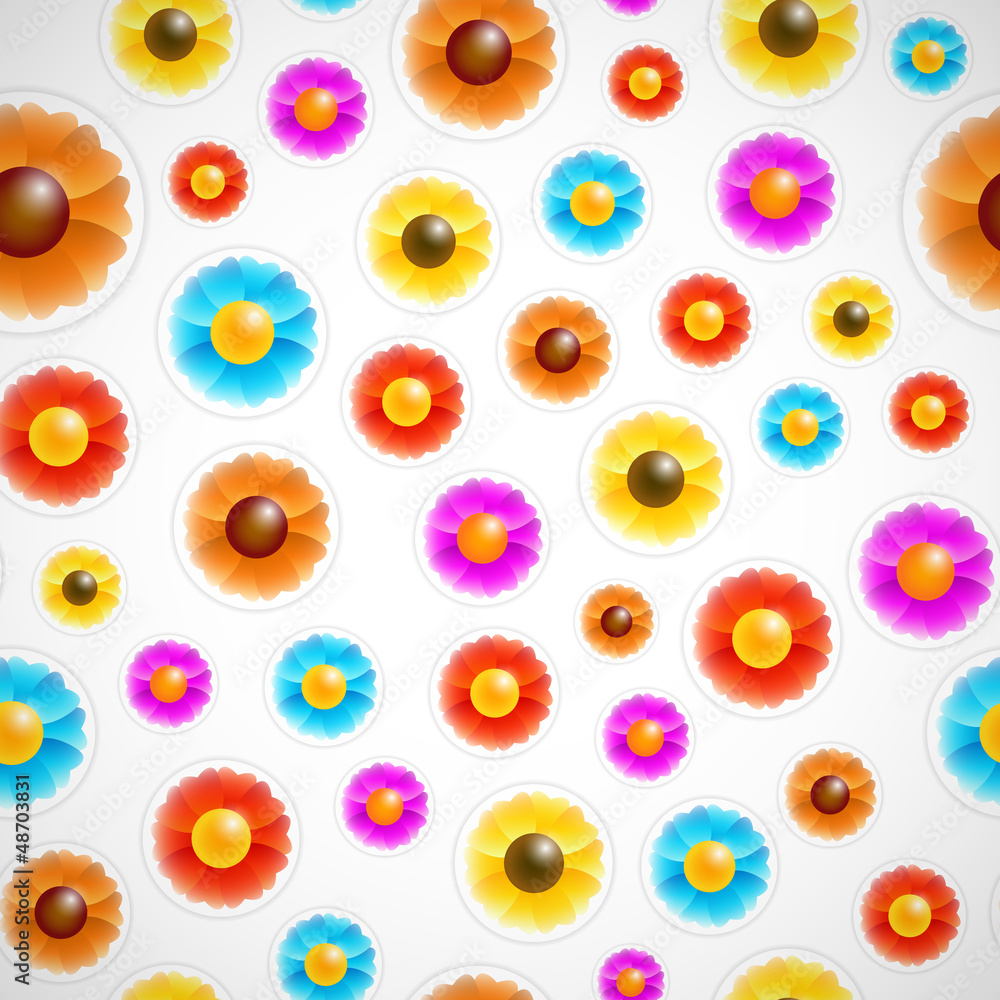 Seamless flower stickers background Seamless flower stickers background