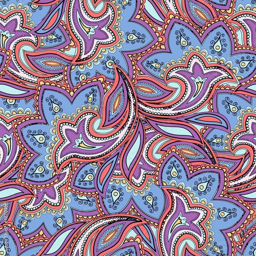 Seamless colorful paisley pattern