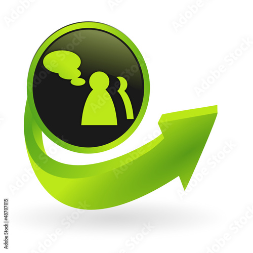 bouton témoignages flêche verte