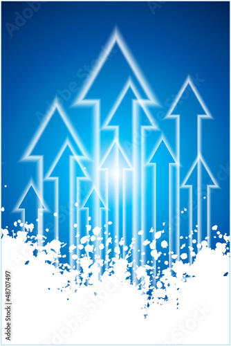upward arrow with blue background