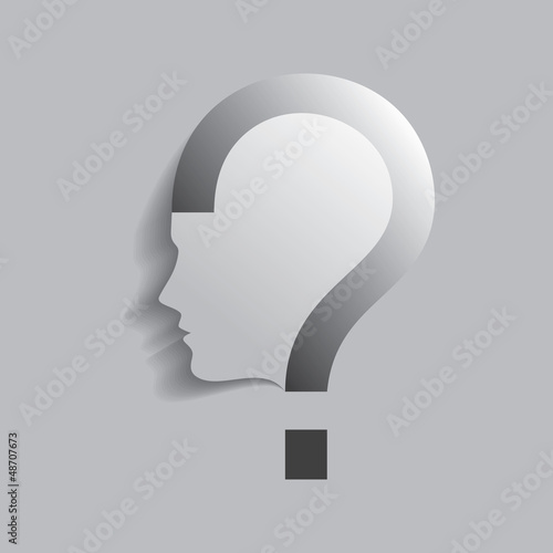 question mark human head symbol