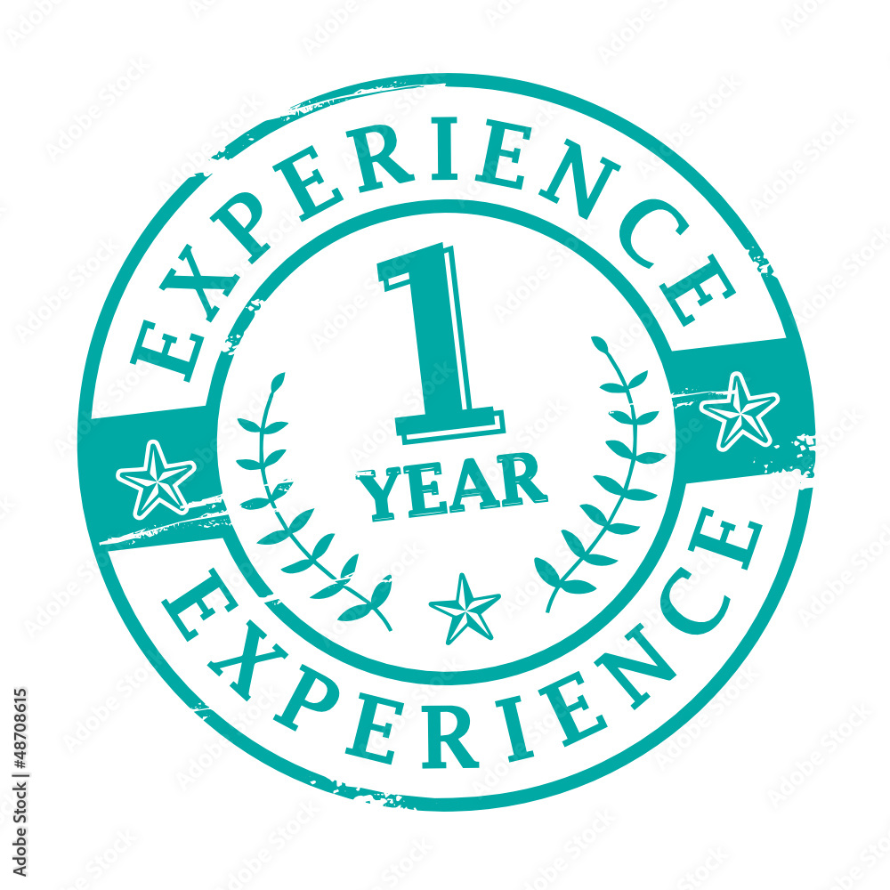 Grunge stamp with the text 1 Year Experience written inside Grunge stamp with the text 1 Year Experience written inside